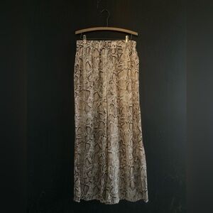 SHEIN Beige Snake Print wide leg pants